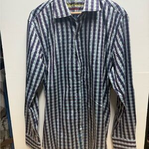 Robert Graham Exclusive Purple and Blue Striped Shirt